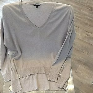 Express V-Neck Sweater With Zippers